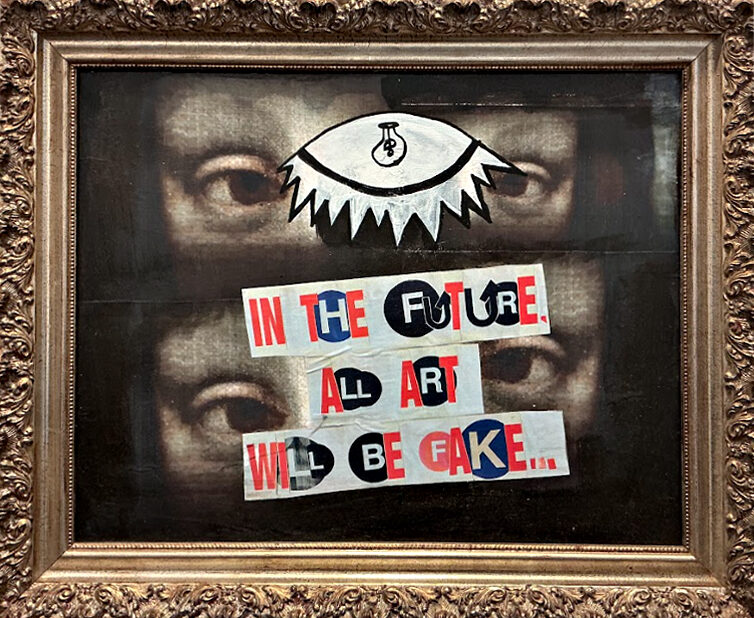 FUTURE ART, 16”x 20”, mixed media on canvas, 2023