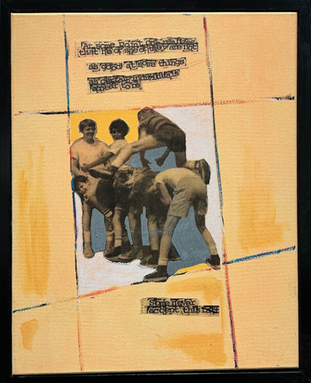 BUCK BUCK, 16”x 20”, mixed media on canvas, 2024