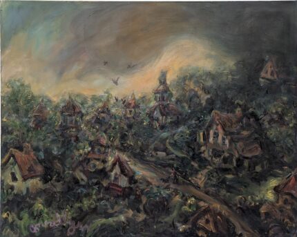 Chuck Connelly, Far Away Village 2011, 50" x 40"